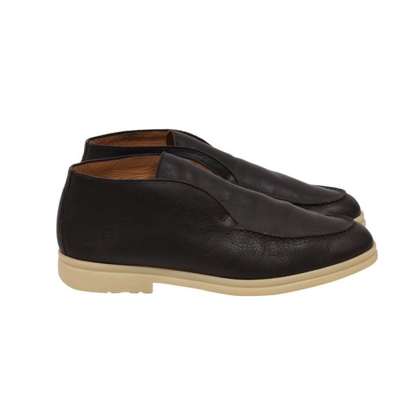 Loro Piana Mens Open Walk Boots Size US 11.5 EU 44.5 Brown Leather Ankle Chukkas - Picture 8 of 11